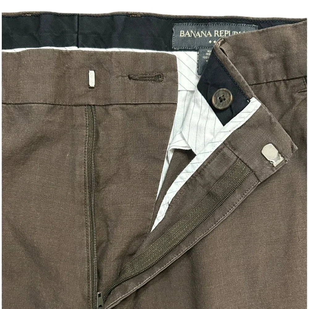 Banana Republic Mens Brown Cotton Straight Leg Chino Pants 33x30 356197-01